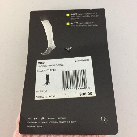 Nike Studio Women's Pink Leg Warmers with Stirrups OSFM - Picture 4 of 5